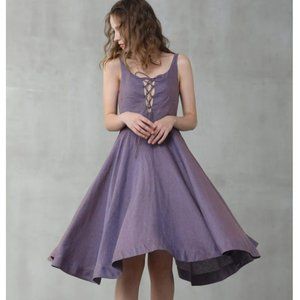 Linennaive Linnen Purple Dress
